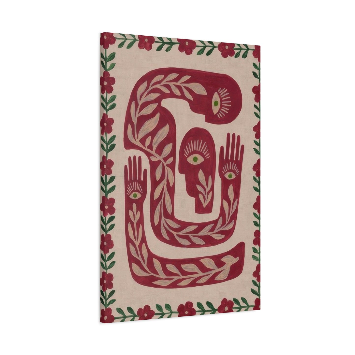 Simple Hands Eyes Flower Deco Wall Art & Canvas Prints
