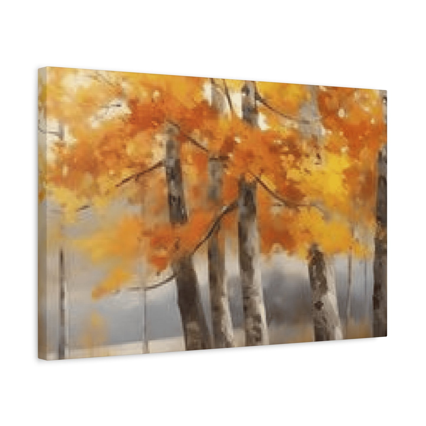 Orange Birch Trees Painting Wall Art & Canvas Prints