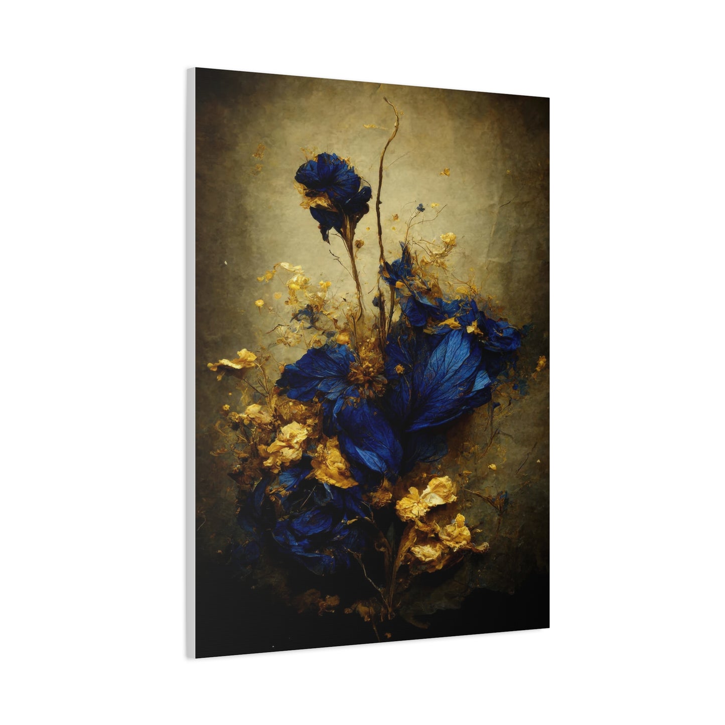 Blue and Gold Bouquet Wall Art & Canvas Prints