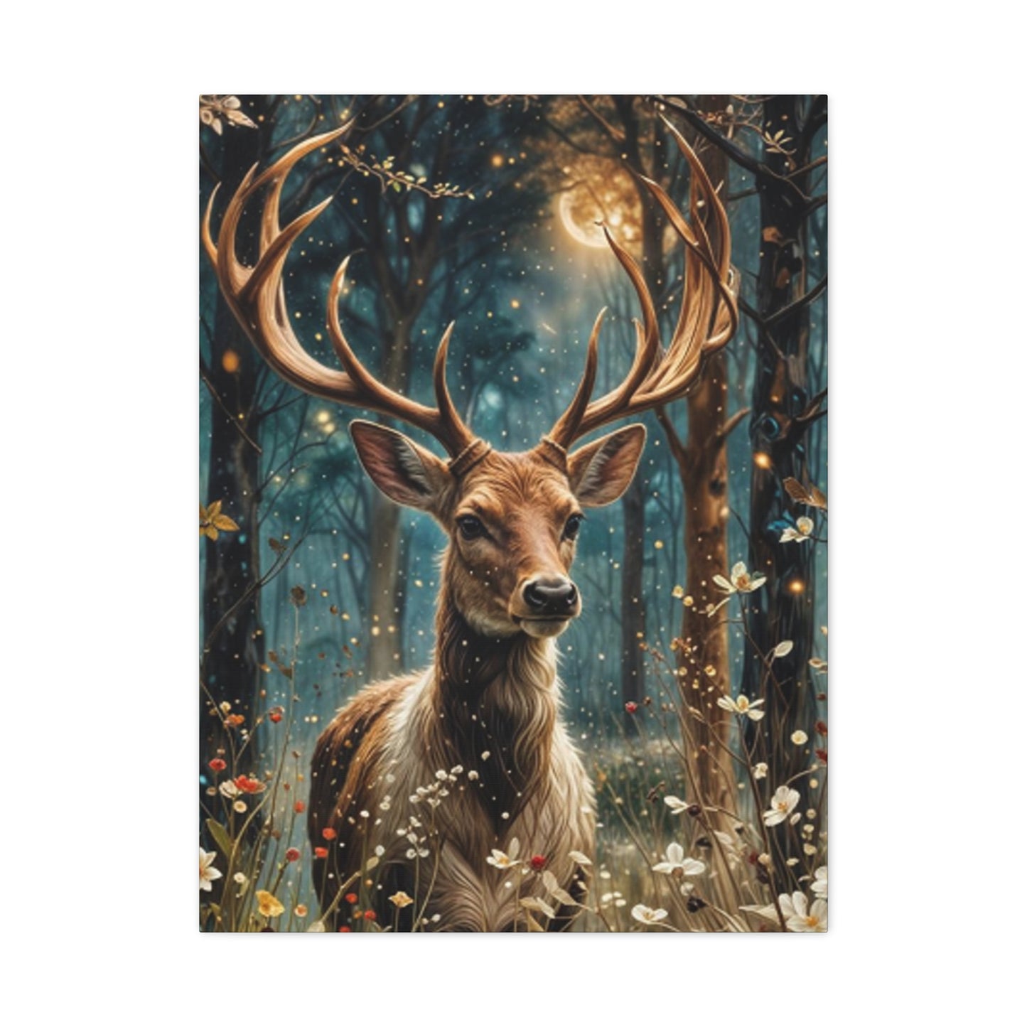 Golden Magical Reindeer Wall Art & Canvas Prints