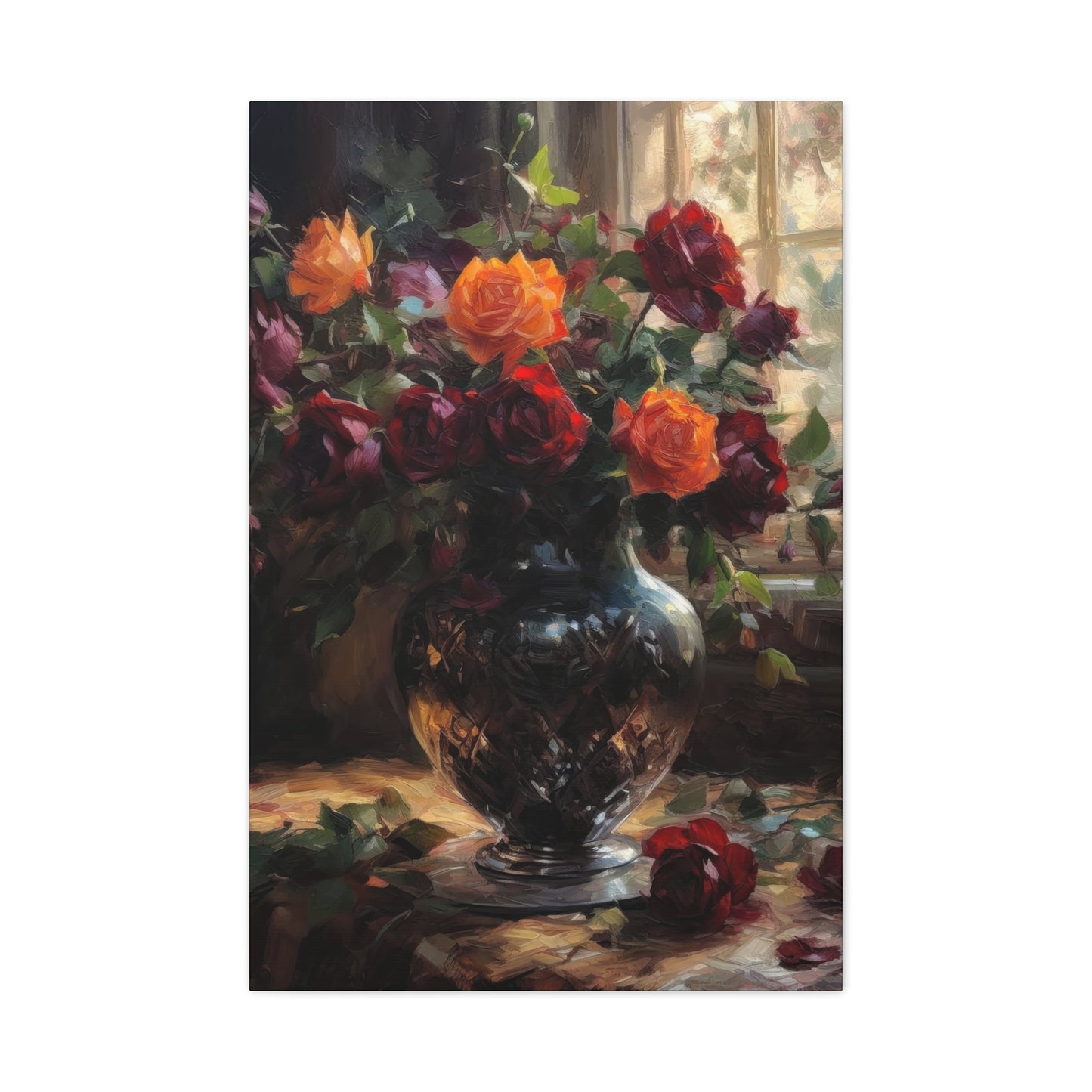 Vase Light Through Window Dark Academia Wall Art & Canvas Prints