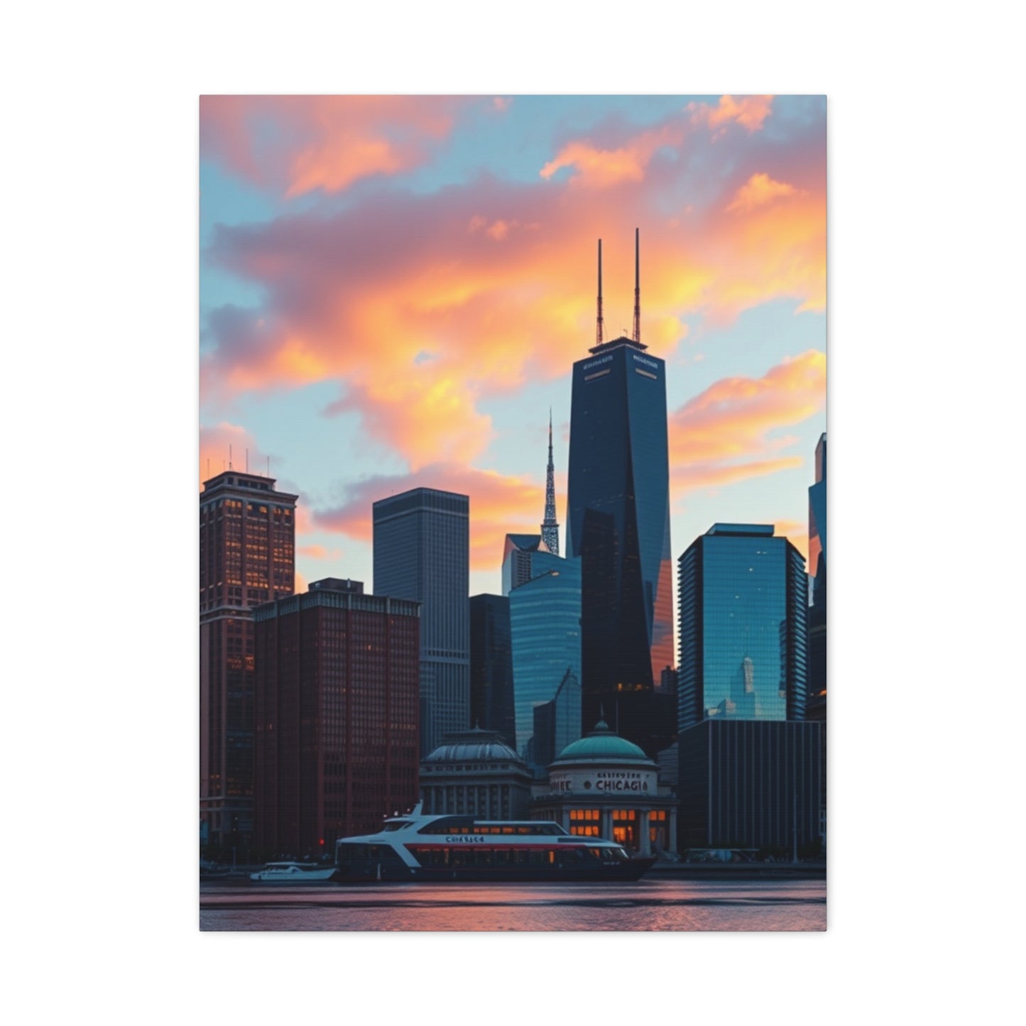 Chicago Skylines Art Canvas Art 3 Wall Art & Canvas Print