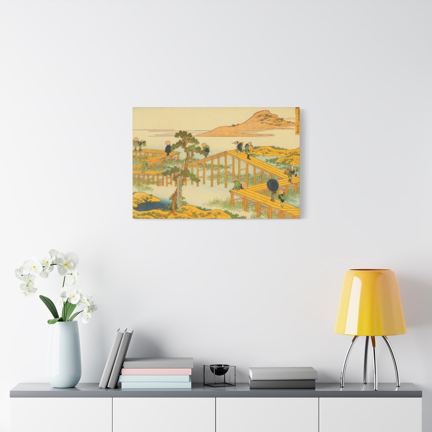 Katsushika Hokusai Ancient View Of Yatsuhashi In Mikawa Province Wall Art & Canvas Prints