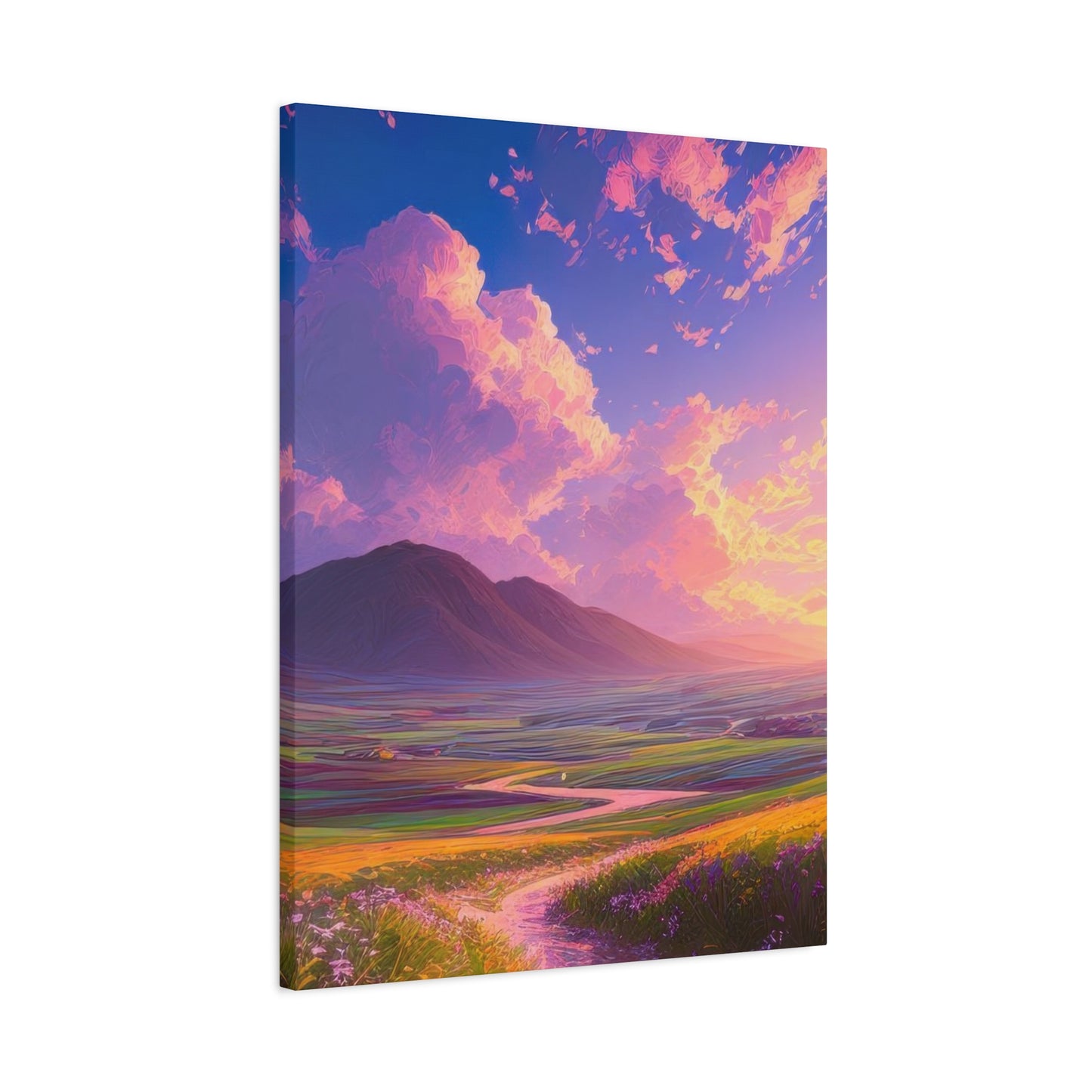 Blue Violet Sky Meadow Vibrant Wall Art & Canvas Prints