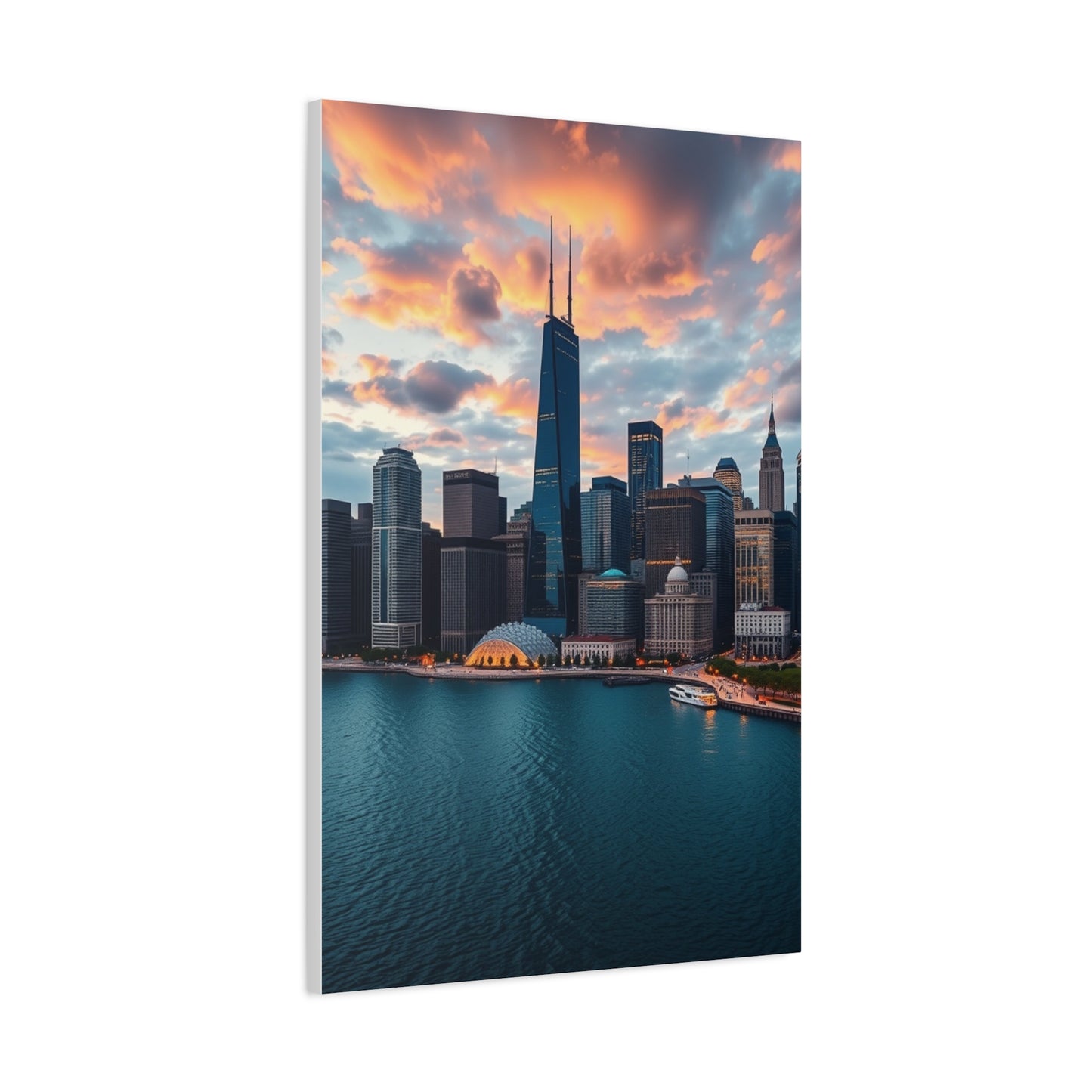 Chicago Skylines Art Canvas Art 7 Wall Art & Canvas Print