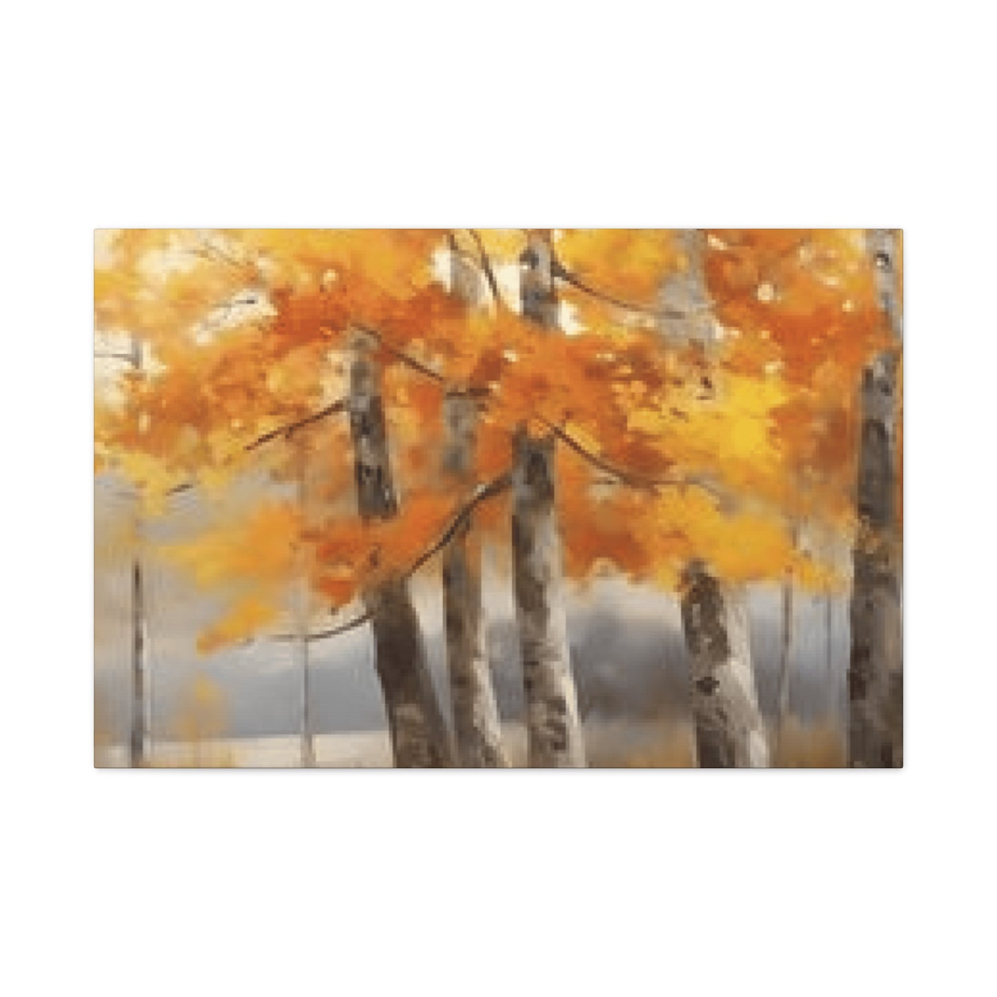 Orange Birch Trees Painting Wall Art & Canvas Prints