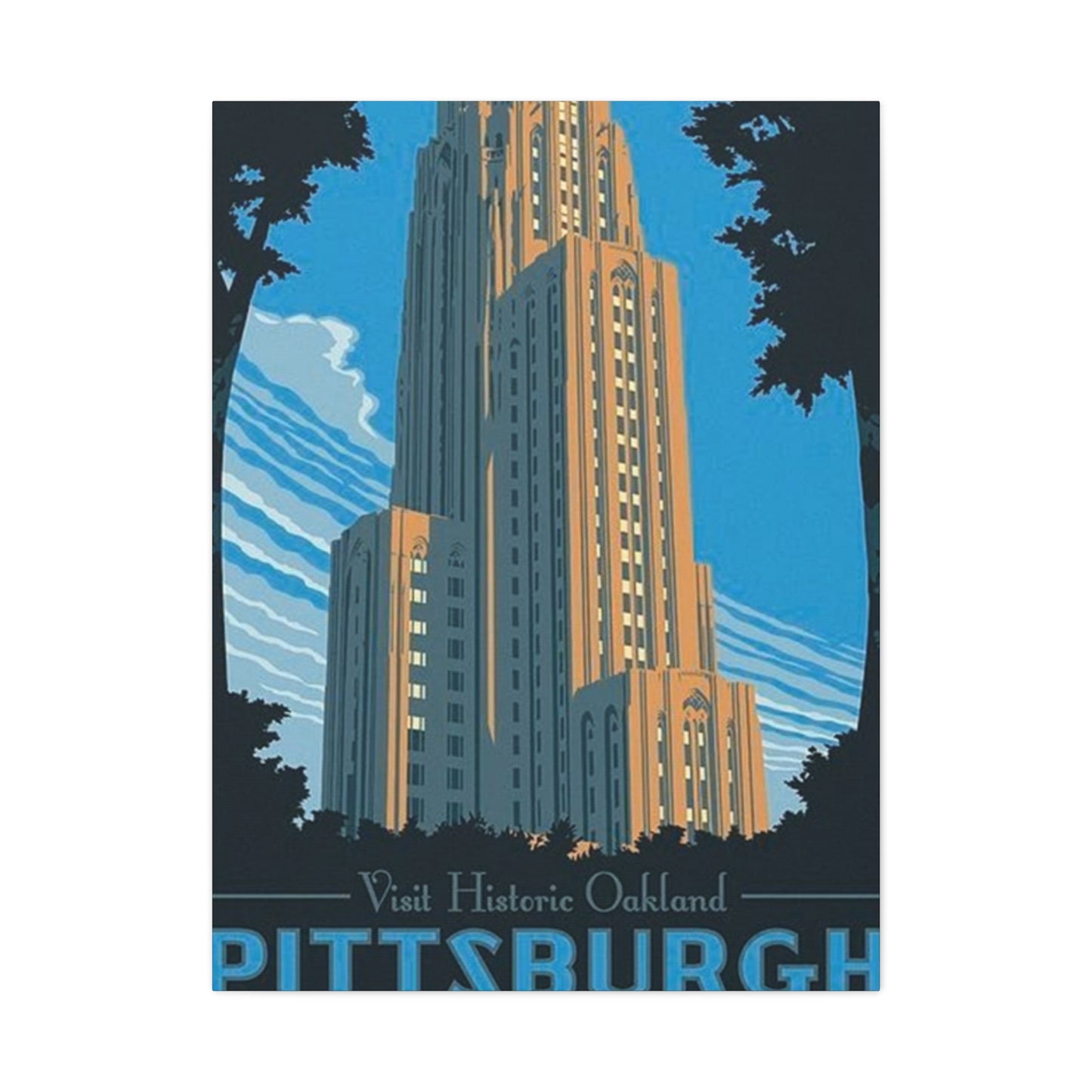 Historic Oakland Pittsburgh Poster Wall Art & Canvas Prints