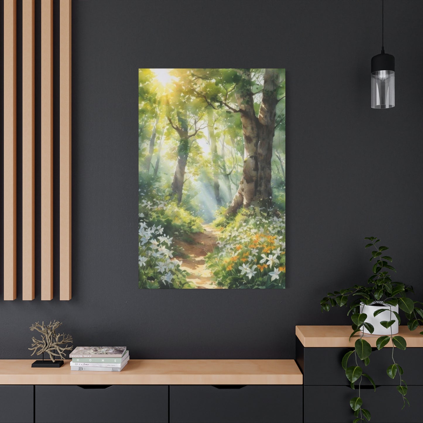 Forest Path Lit Wall Art & Canvas Prints