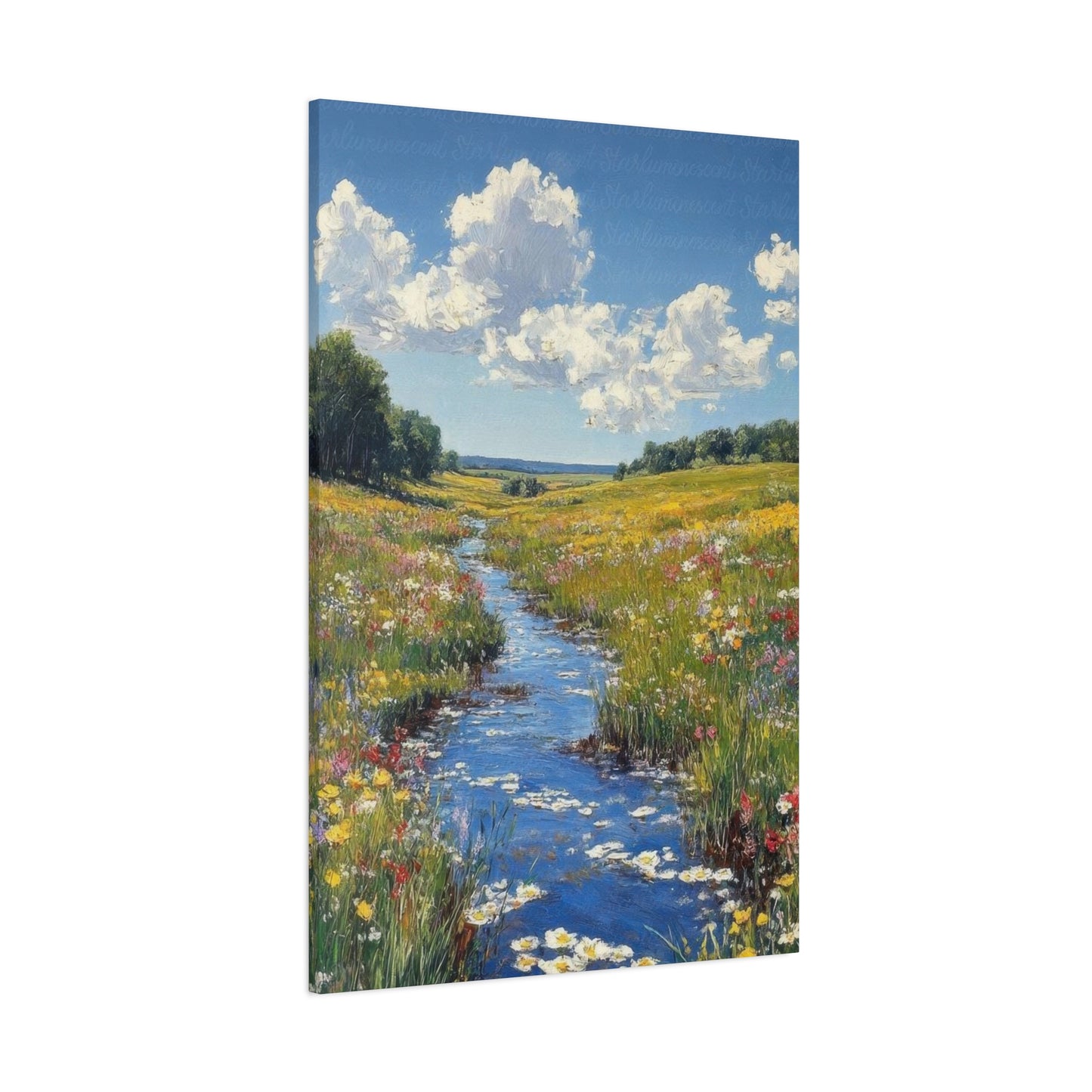 Blue Water Green Fields Colorful Wall Art & Canvas Prints