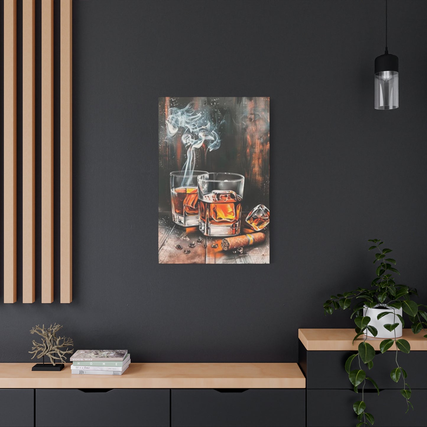 Whiskey And Cigar Painting Wall Art & Canvas Prints
