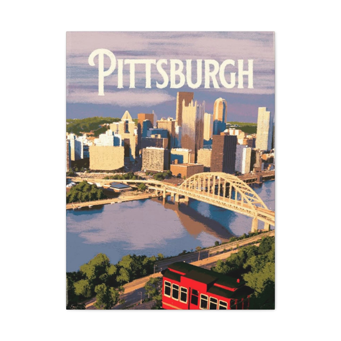 Pittsburgh Bridge & River Poster Wall Art & Canvas Prints