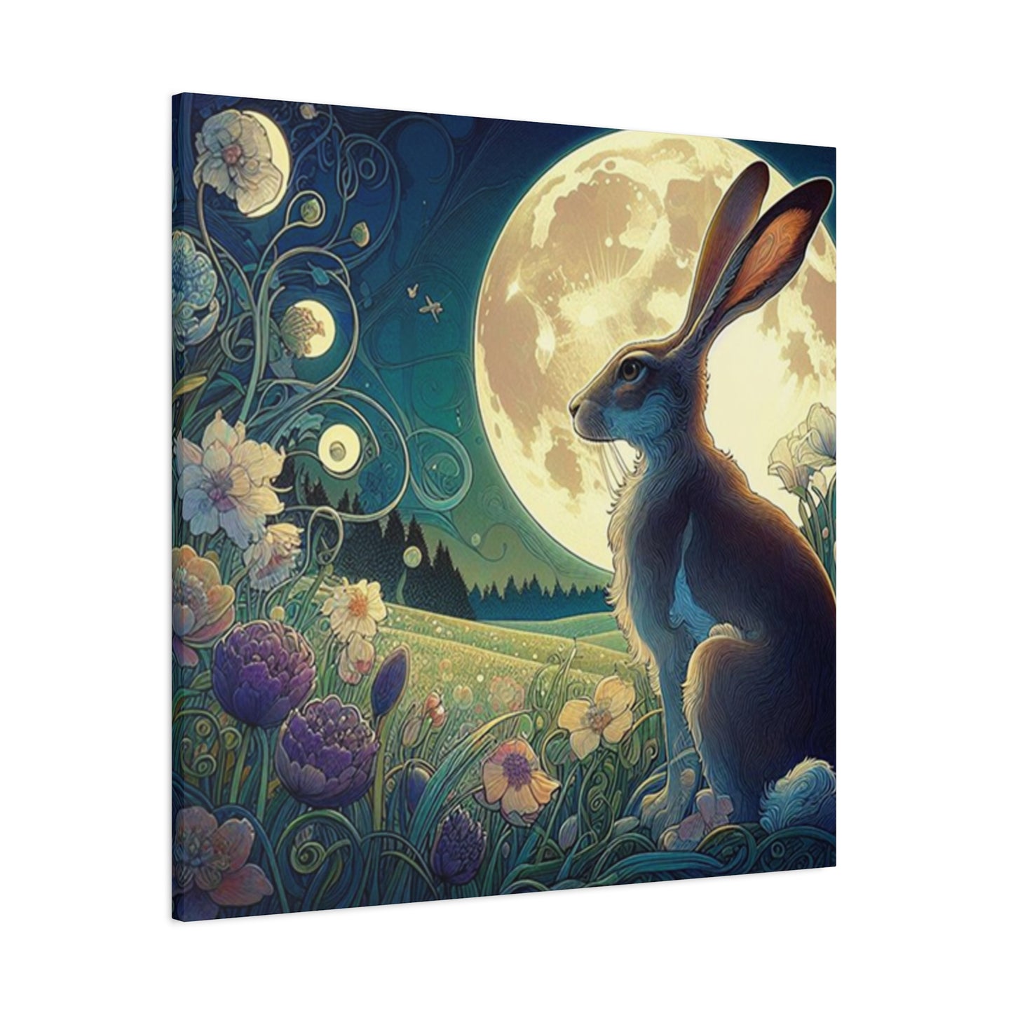 Full Moon And The Rabbit Wall Art & Canvas Prints