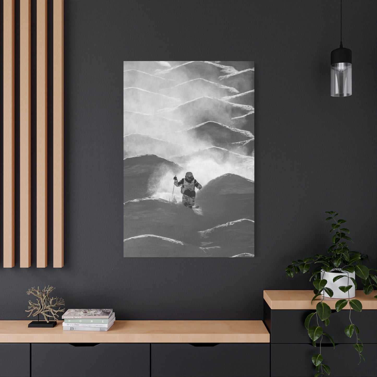 Black & White Skiing Poster Wall Art & Canvas Prints