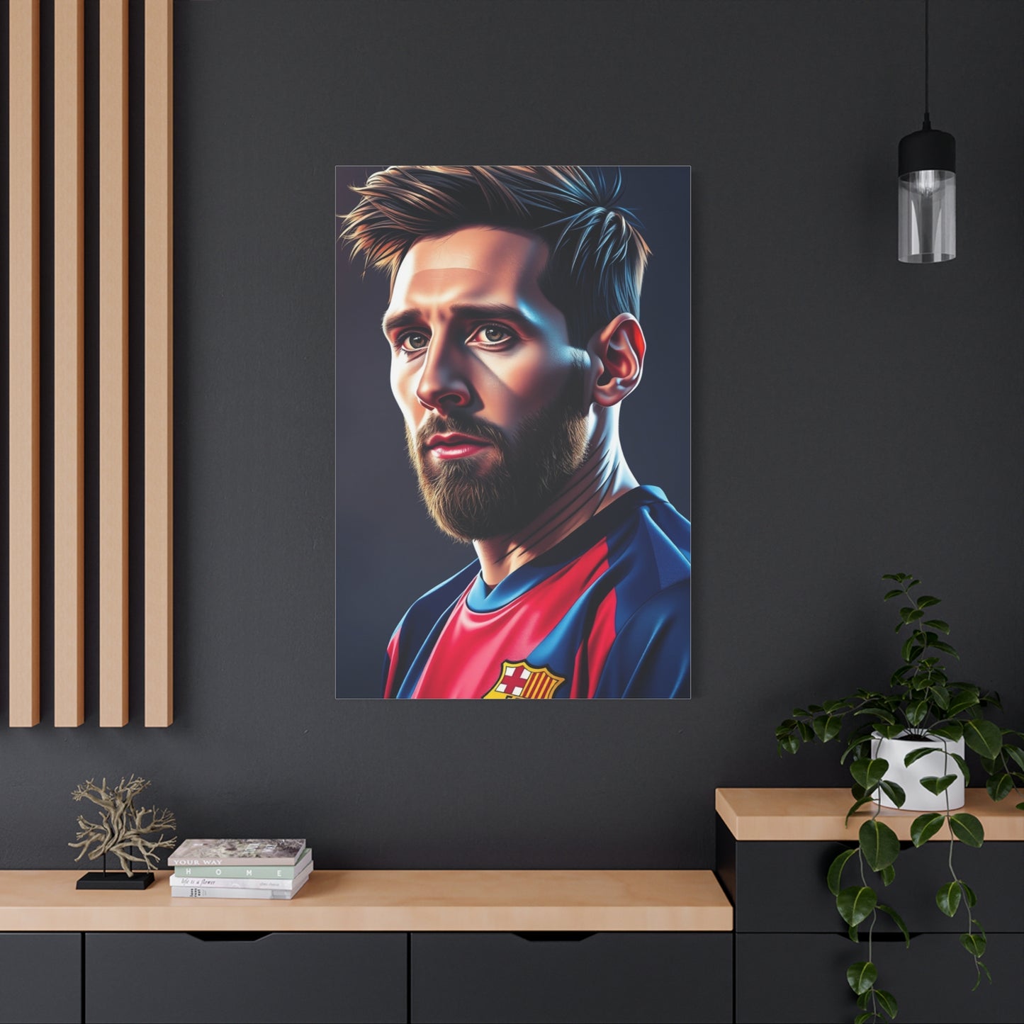 Lionel Messi Illustration Art Premium Canvas 17 Wall Art & Canvas Print