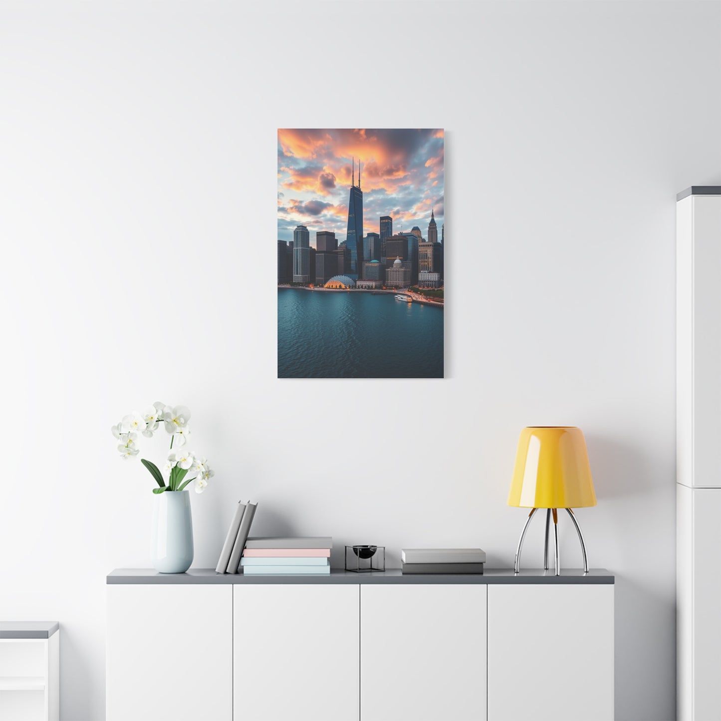 Chicago Skylines Art Canvas Art 7 Wall Art & Canvas Print