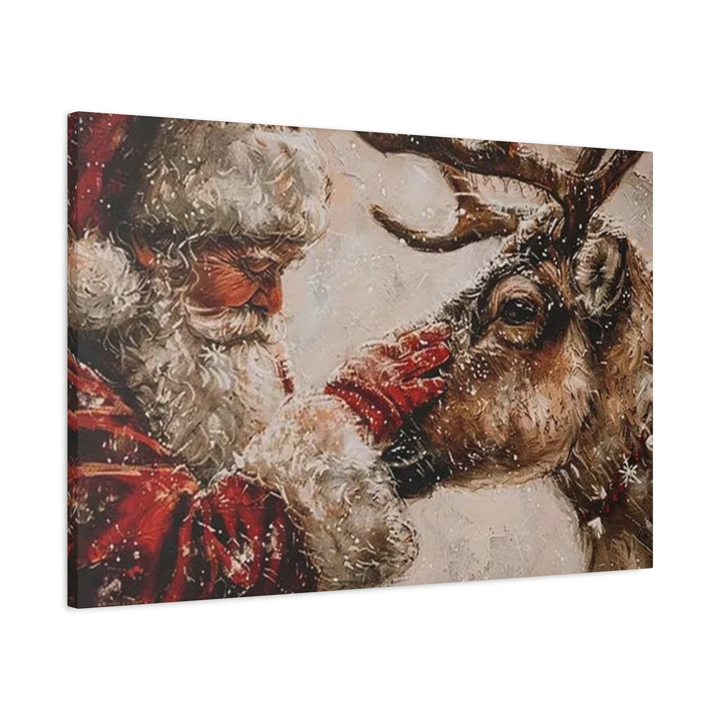 Santa Claus And Reindeer Wall Art & Canvas Prints
