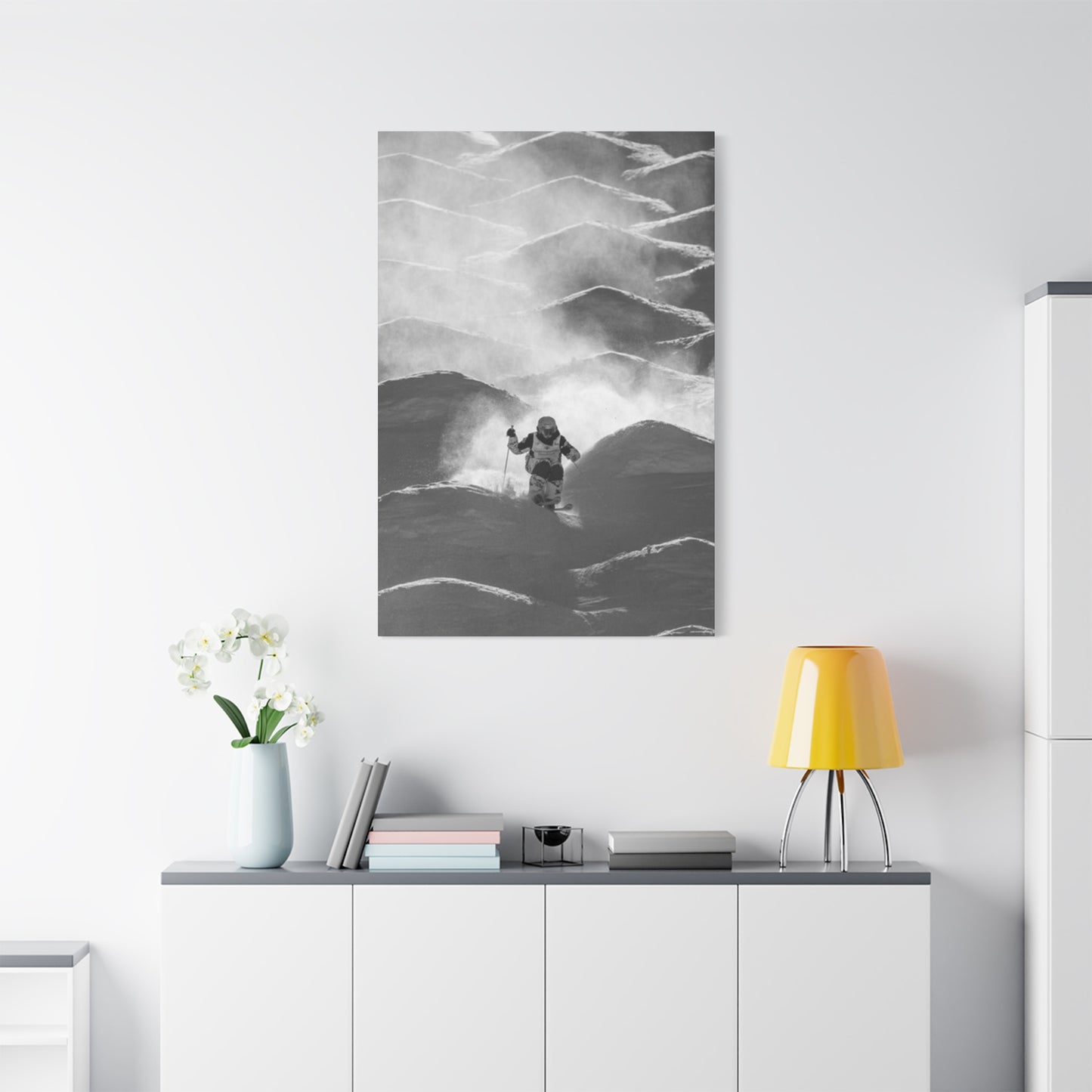 Black & White Skiing Poster Wall Art & Canvas Prints