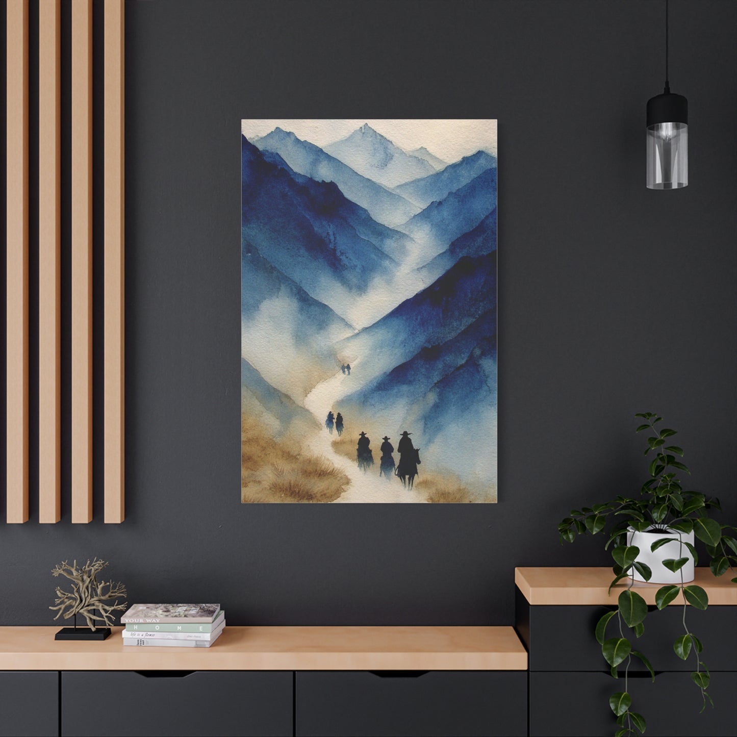 Misty Mountain Riders Watercolor Wall Art & Canvas Print