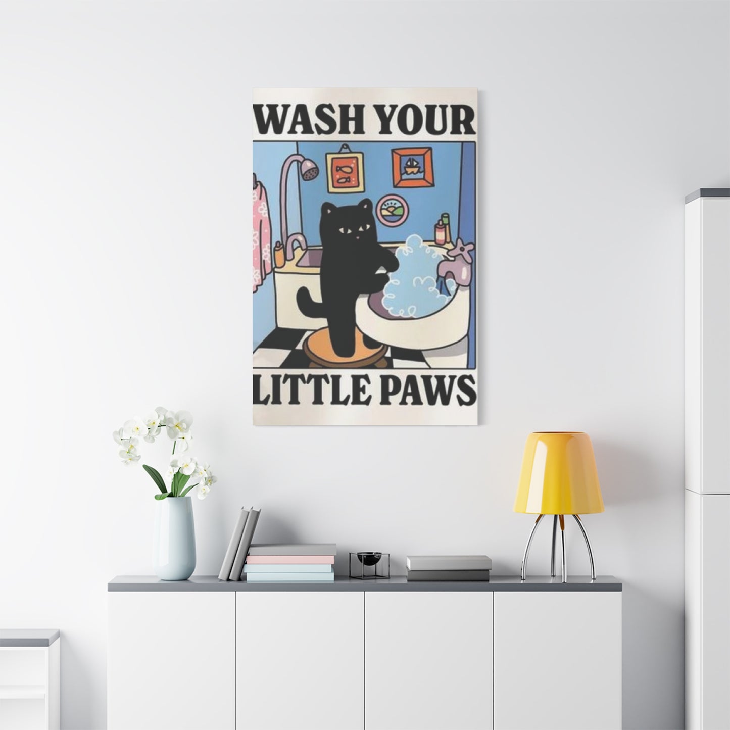 Wash Your Paws Poster Laundry Wall Art & Canvas Prints
