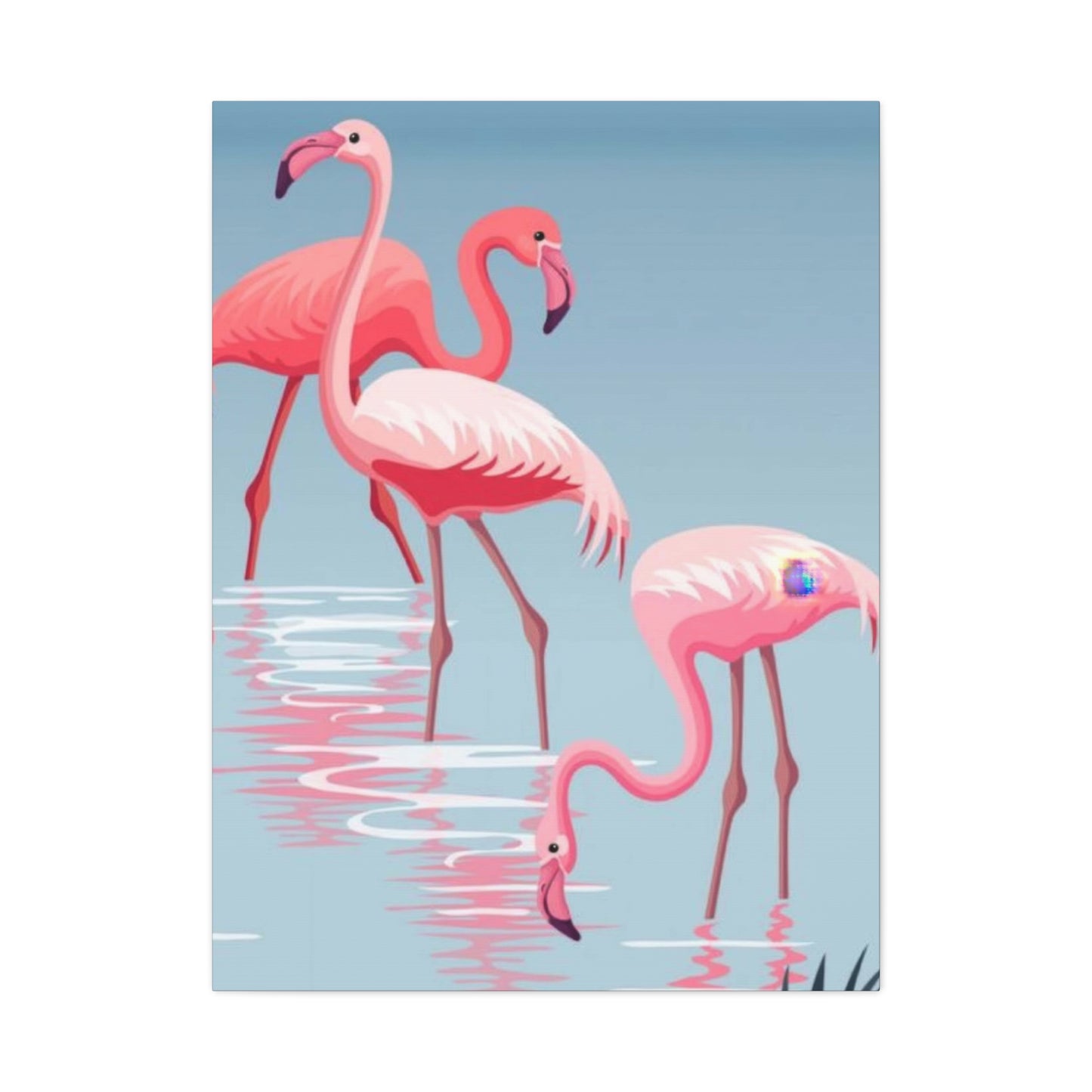 Flamingo Flock In Water 2 Wall Art & Canvas Prints
