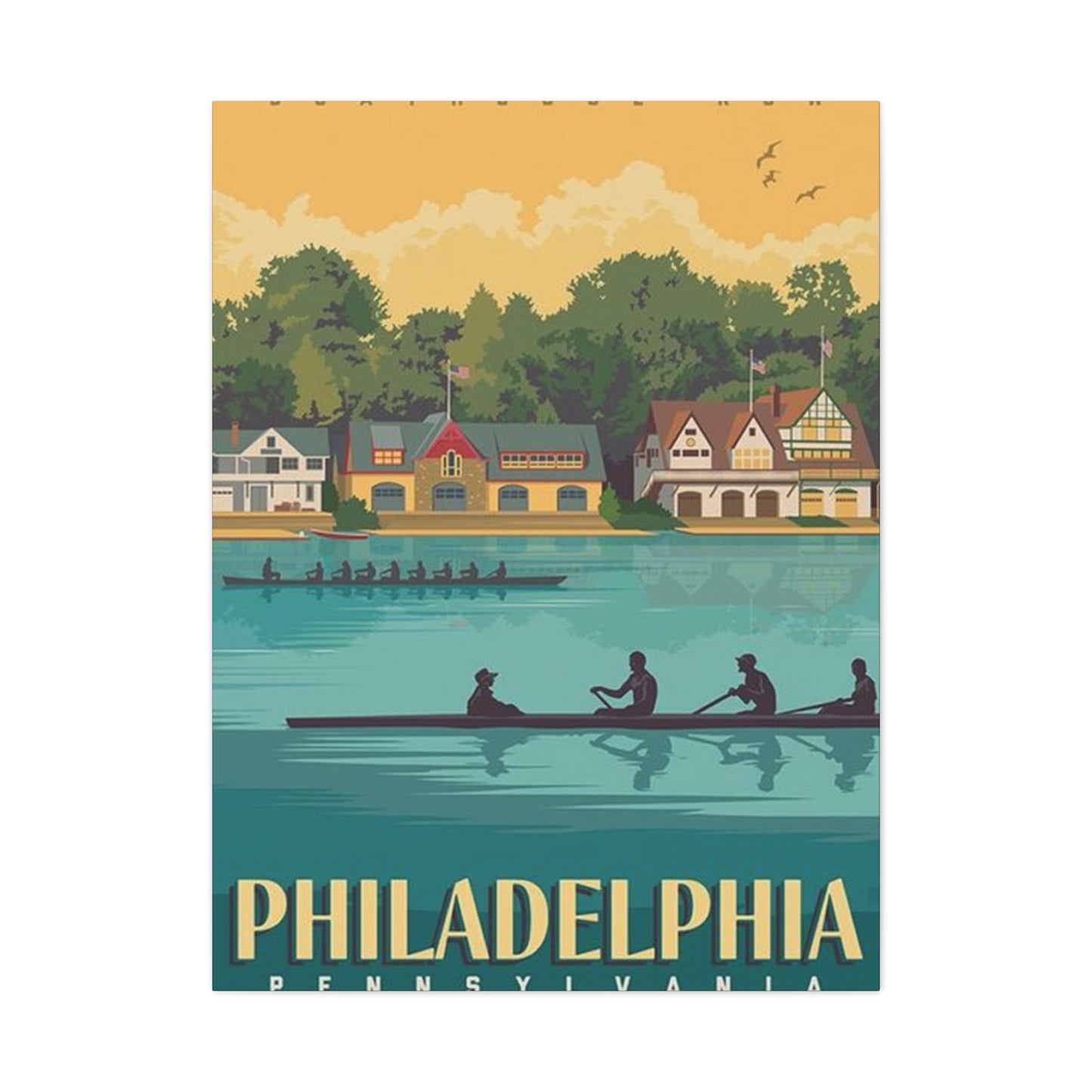 River Kayaking In Philadelphia Wall Art & Canvas Prints