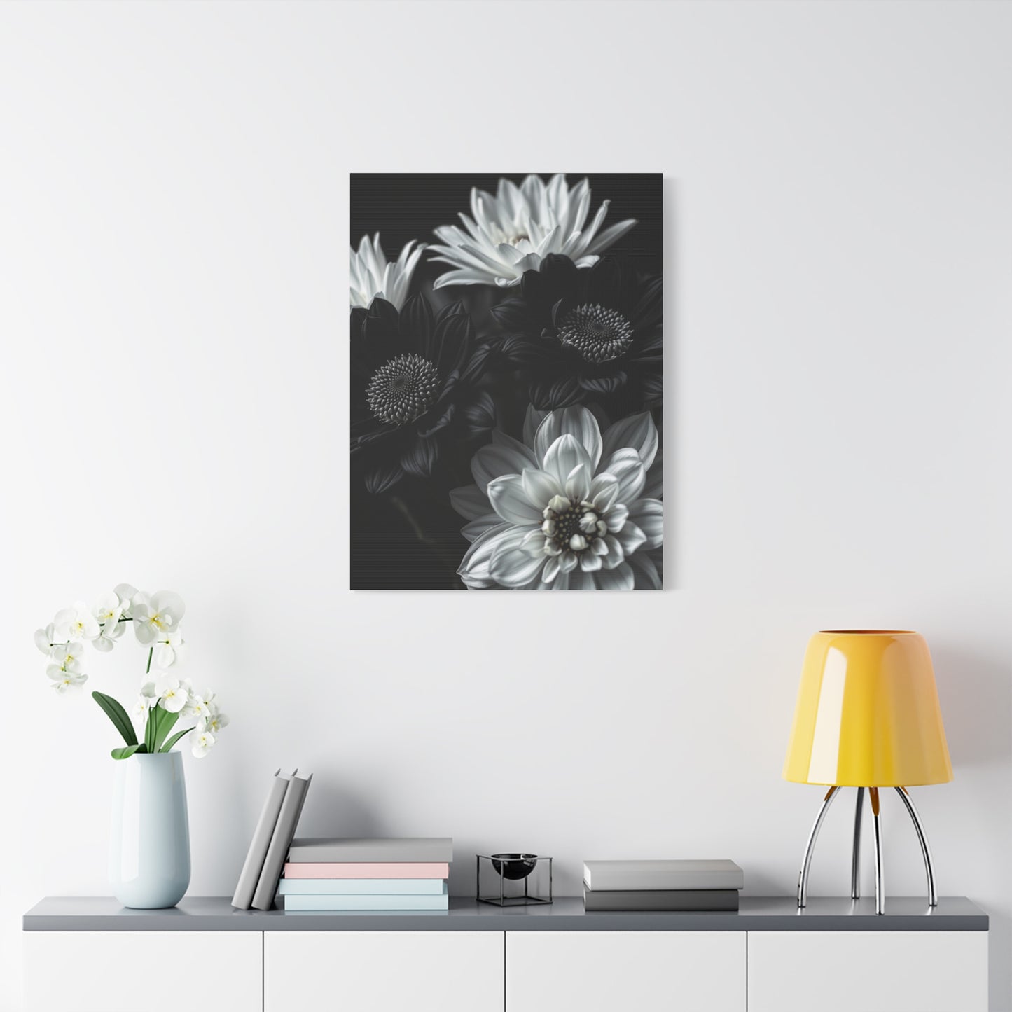 Monochrome Bloom Elegance Wall Art & Canvas Print