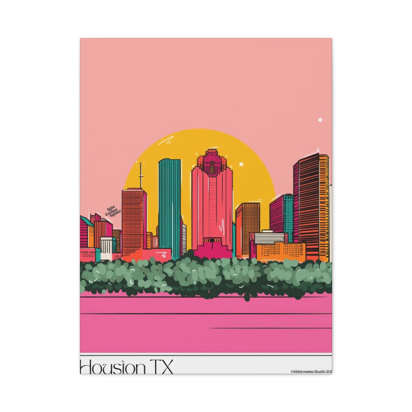 Houston Skyline Abbicreates Wall Art & Canvas Prints