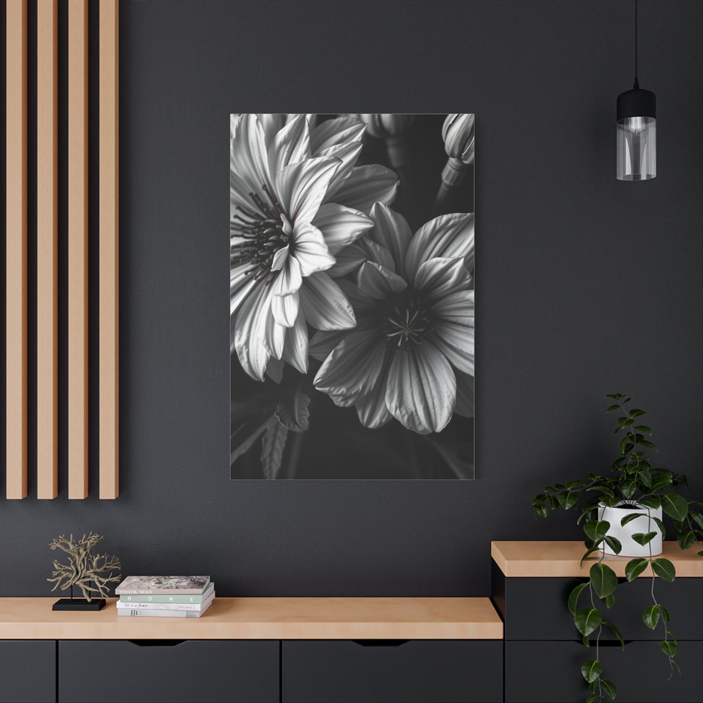 Opulent Petals in Duotone Wall Art & Canvas Print