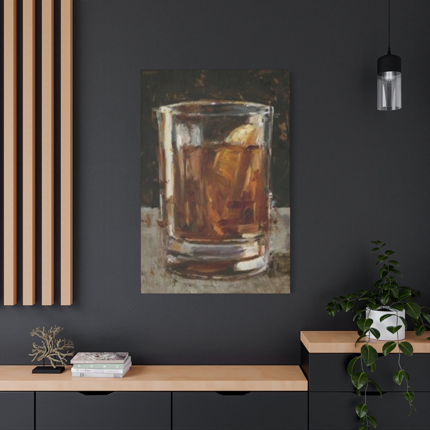 Whiskey Glass Man Cave Decor Wall Art & Canvas Prints