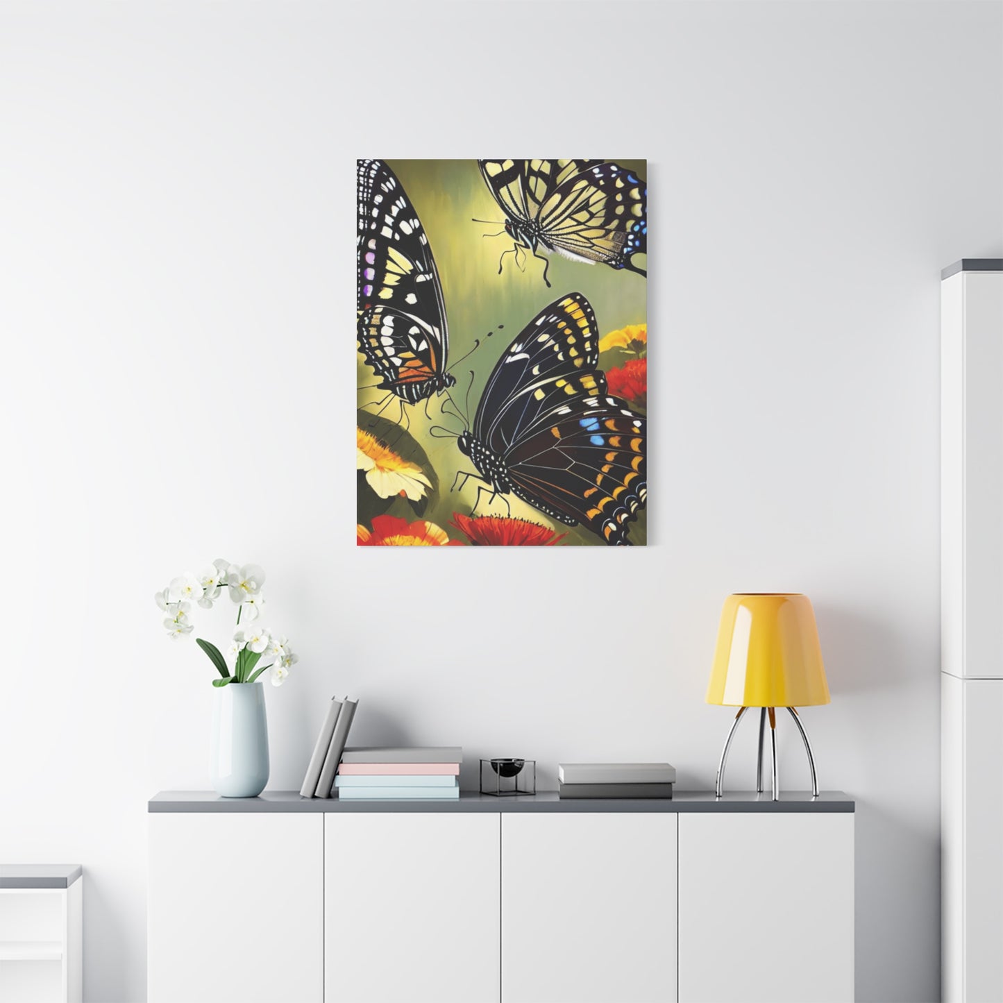Colorful Butterflies on Flowers Wall Art & Canvas Prints