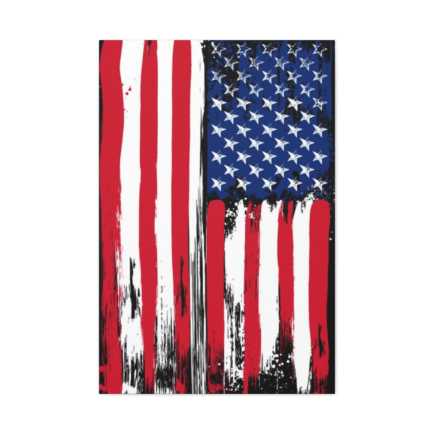 American Flag in Black Background Wall Art & Canvas Prints