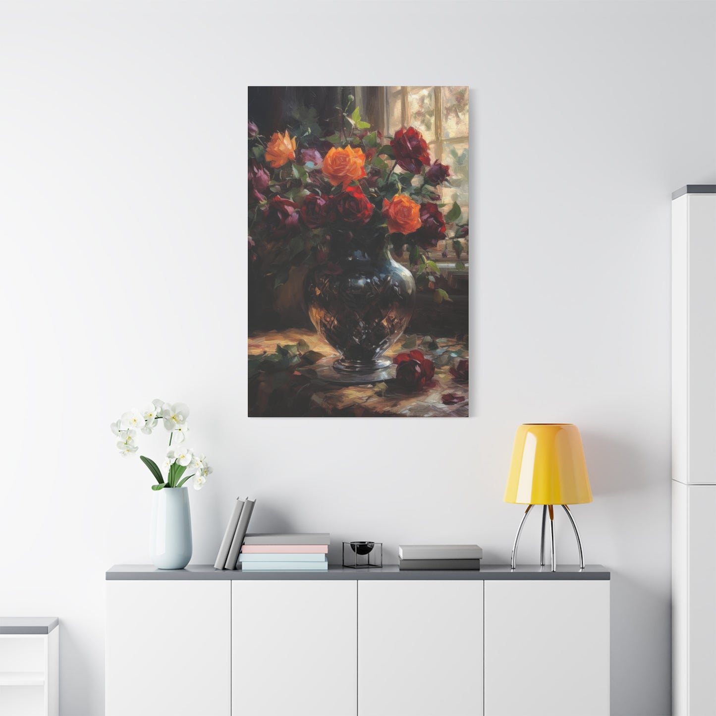 Vase Light Through Window Dark Academia Wall Art & Canvas Prints