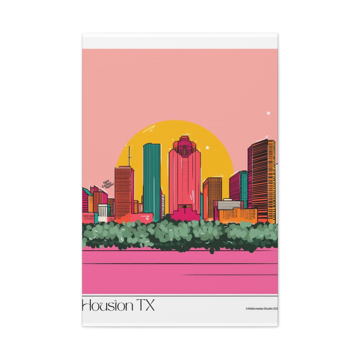 Houston Skyline Abbicreates Wall Art & Canvas Prints