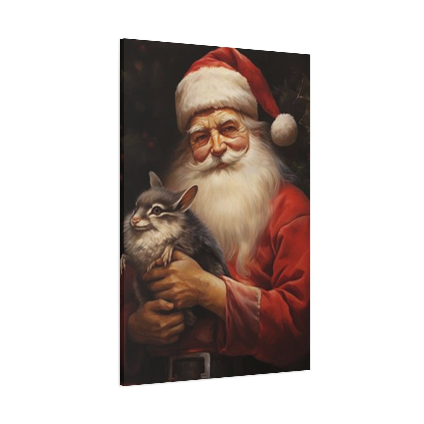 Santa Claus With A Fat Rat Painting Wall Art & Canvas Prints