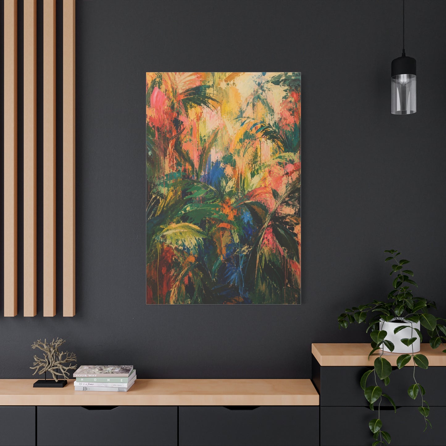 Abstract Expressionist Jungle Energy Tropical Wall Art & Canvas Print