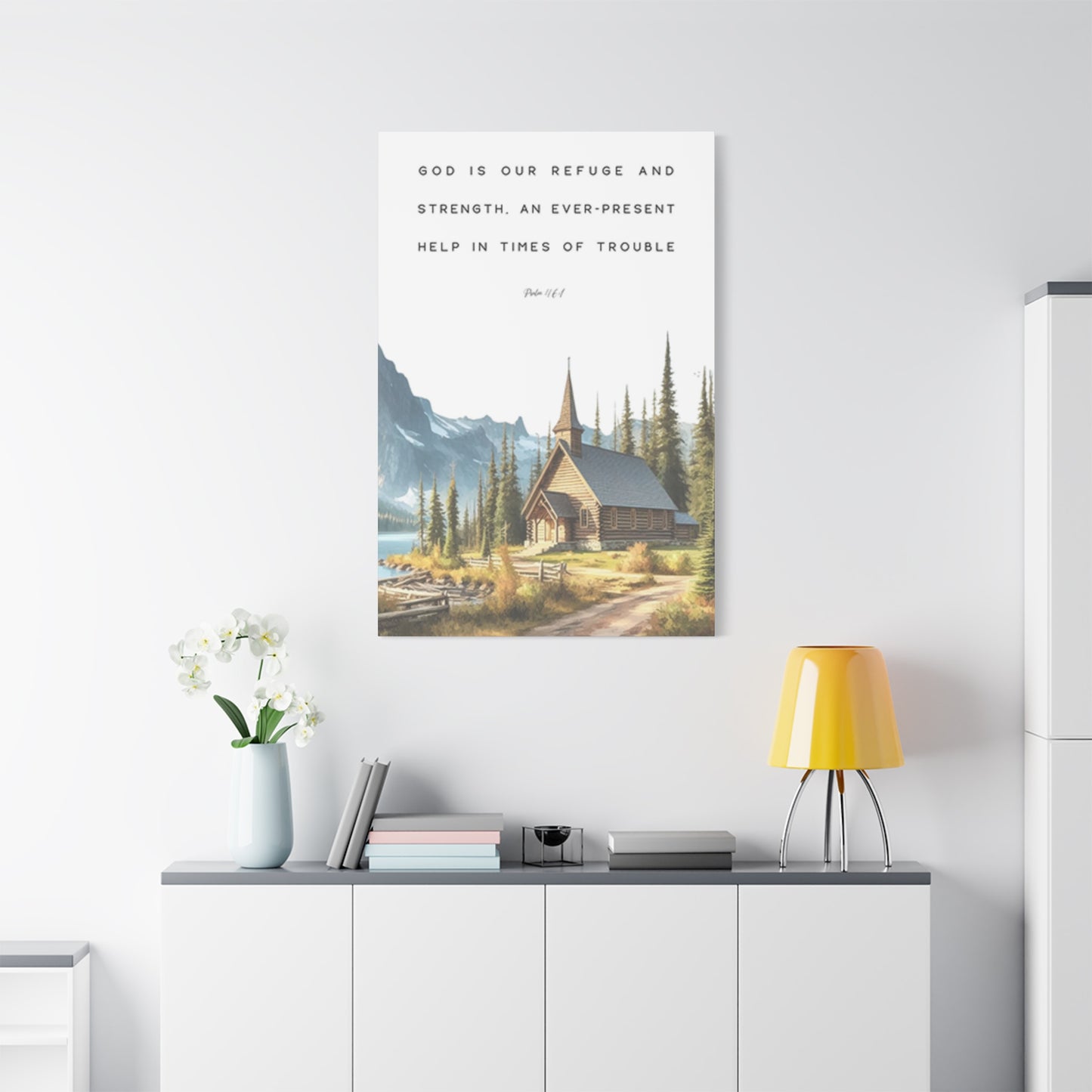 Mountain Home And Scripture Wall Art & Canvas Prints