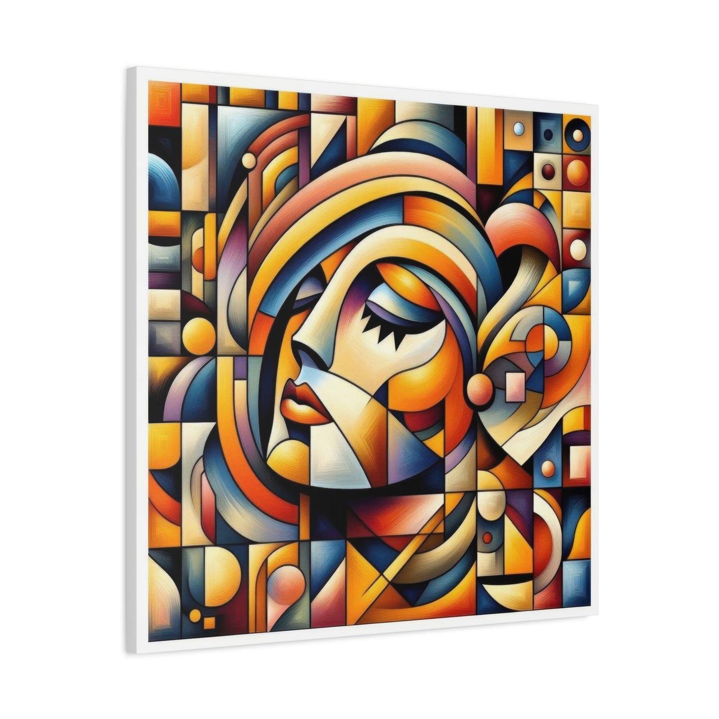 Lady Face Abstract Cubism Wall Art & Canvas Prints