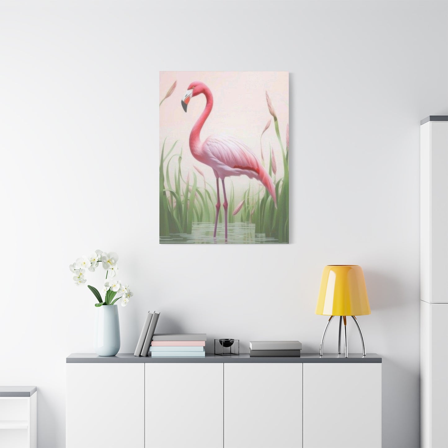 Flamingo Water Grass Wall Art & Canvas Prints