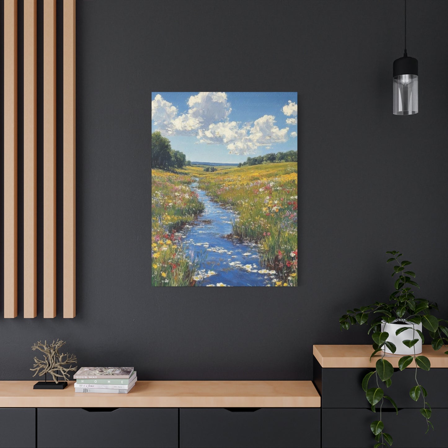 Blue Water Green Fields Colorful Wall Art & Canvas Prints
