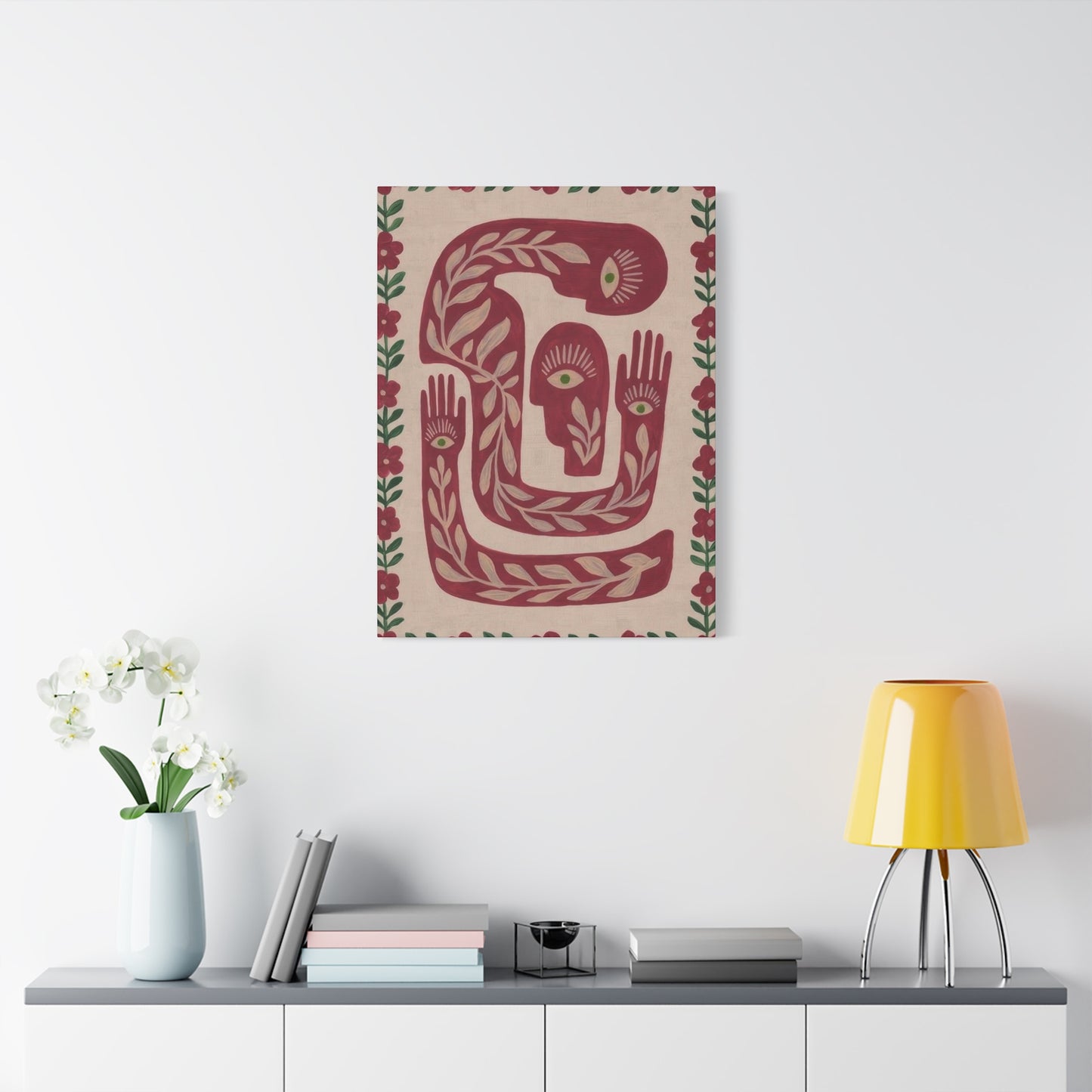 Simple Hands Eyes Flower Deco Wall Art & Canvas Prints