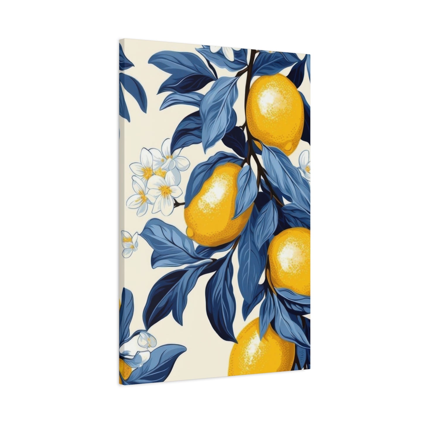 Lemon Blue Leaves Wall Art & Canvas Prints