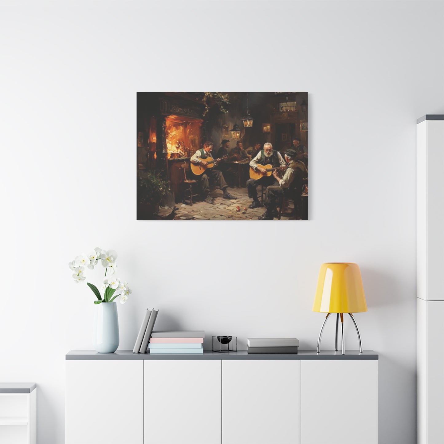 People At Pub & Bar Painting Wall Art & Canvas Prints