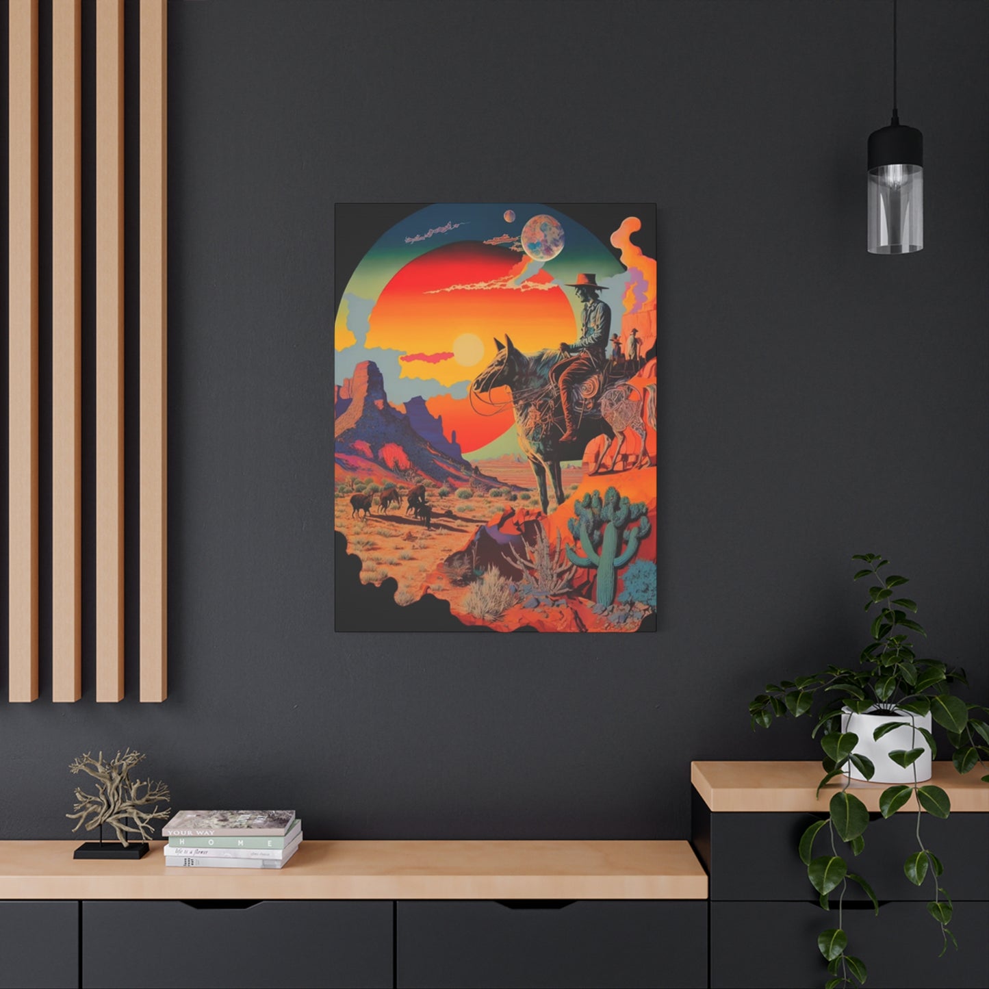 Cowboy In Grand Canyon Of Arizona Wall Art & Canvas Prints