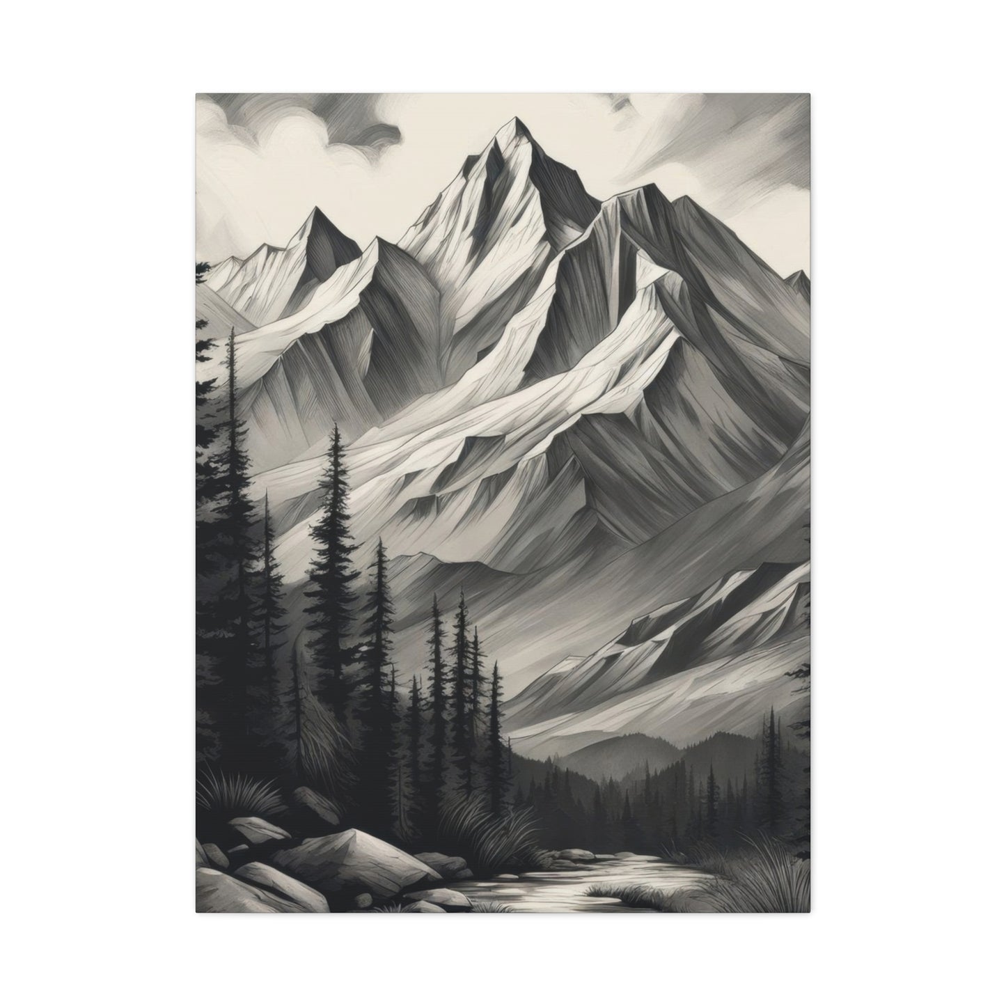 Mountains Grey Wall Art & Canvas Prints