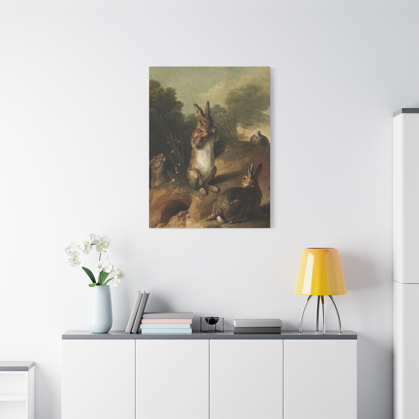 Rabbit In Wild Painting Wall Art & Canvas Prints