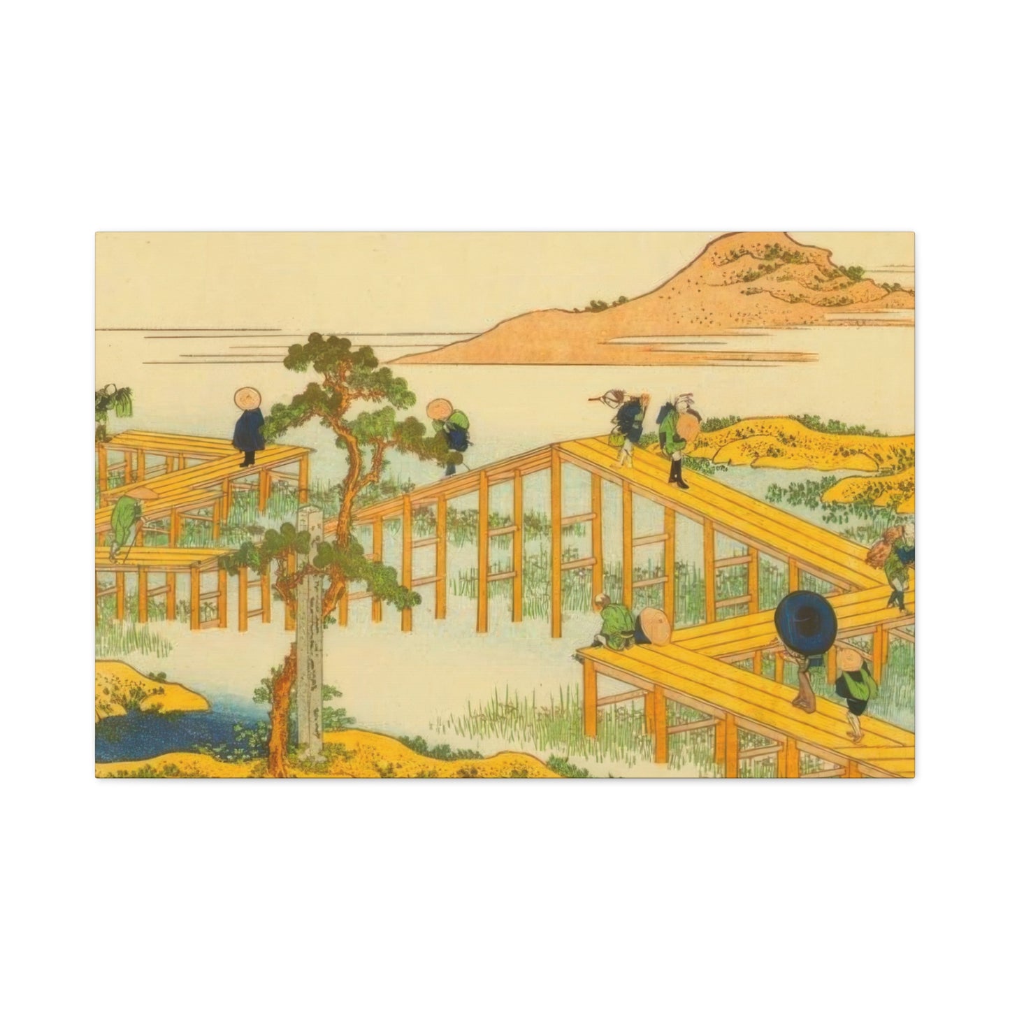 Katsushika Hokusai Ancient View Of Yatsuhashi In Mikawa Province Wall Art & Canvas Prints