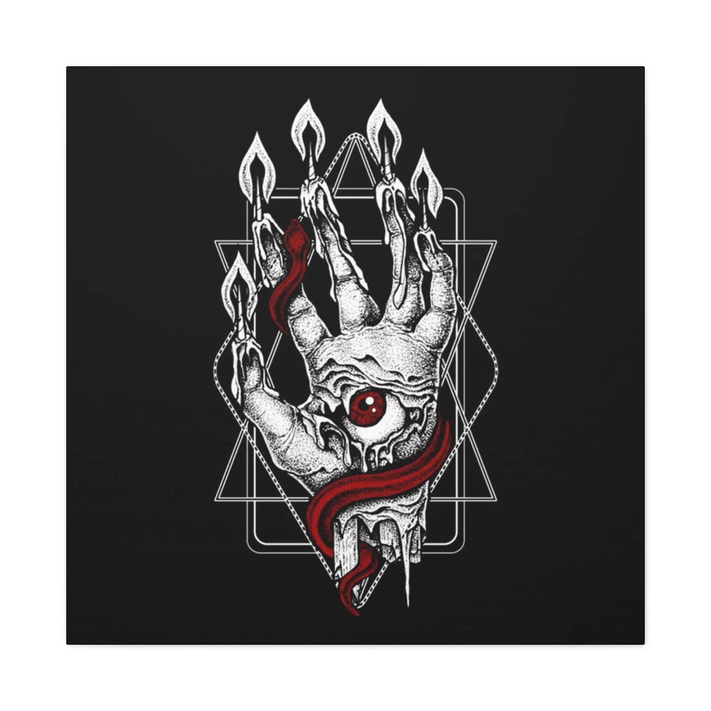 Snake On Scary Hand Wall Art & Canvas Prints