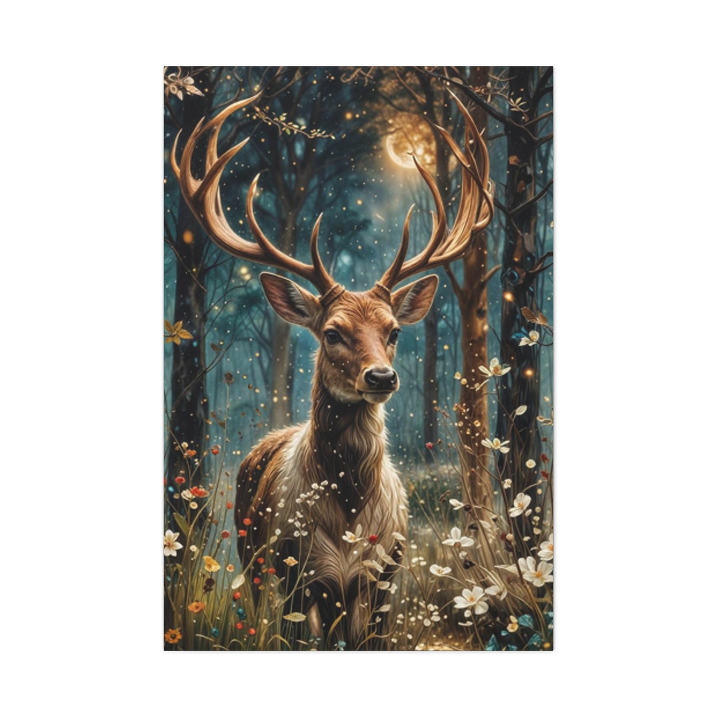Golden Magical Reindeer Wall Art & Canvas Prints