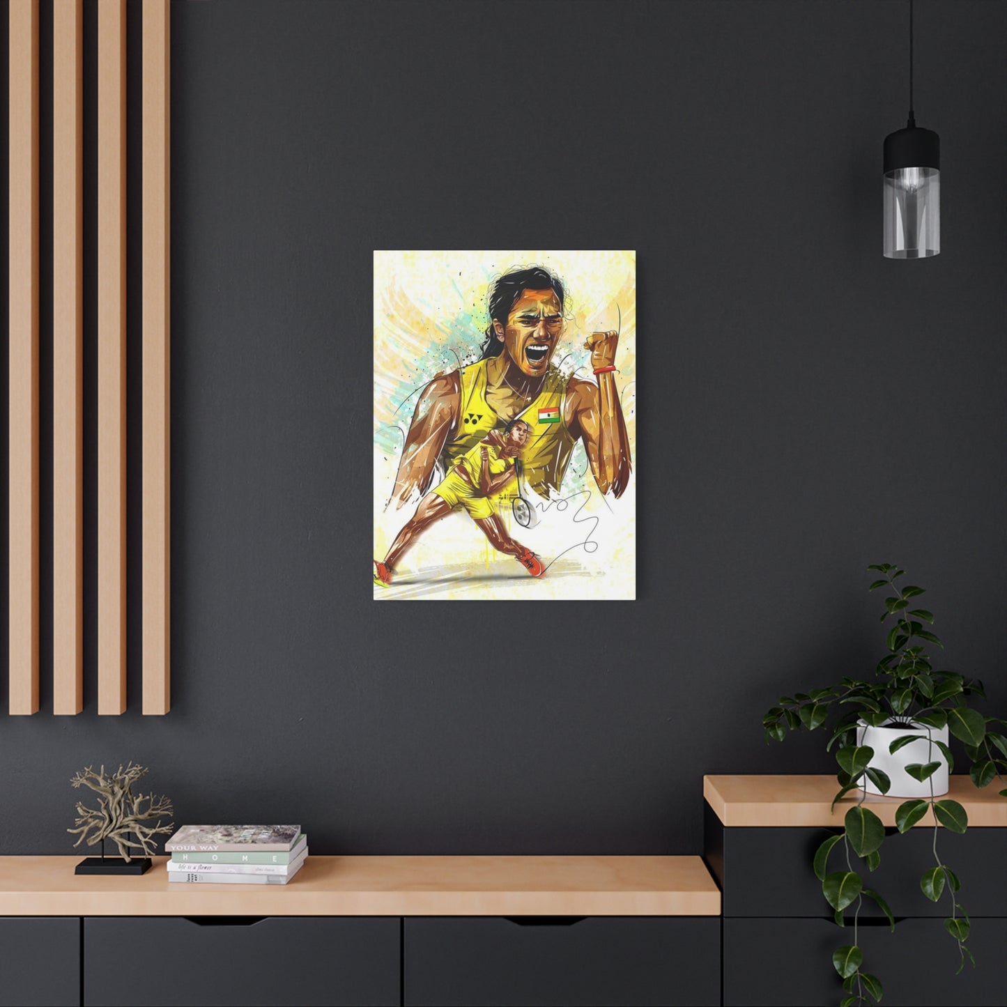Abstract Badminton Player PV Sindhu Poster Wall Art & Canvas Prints