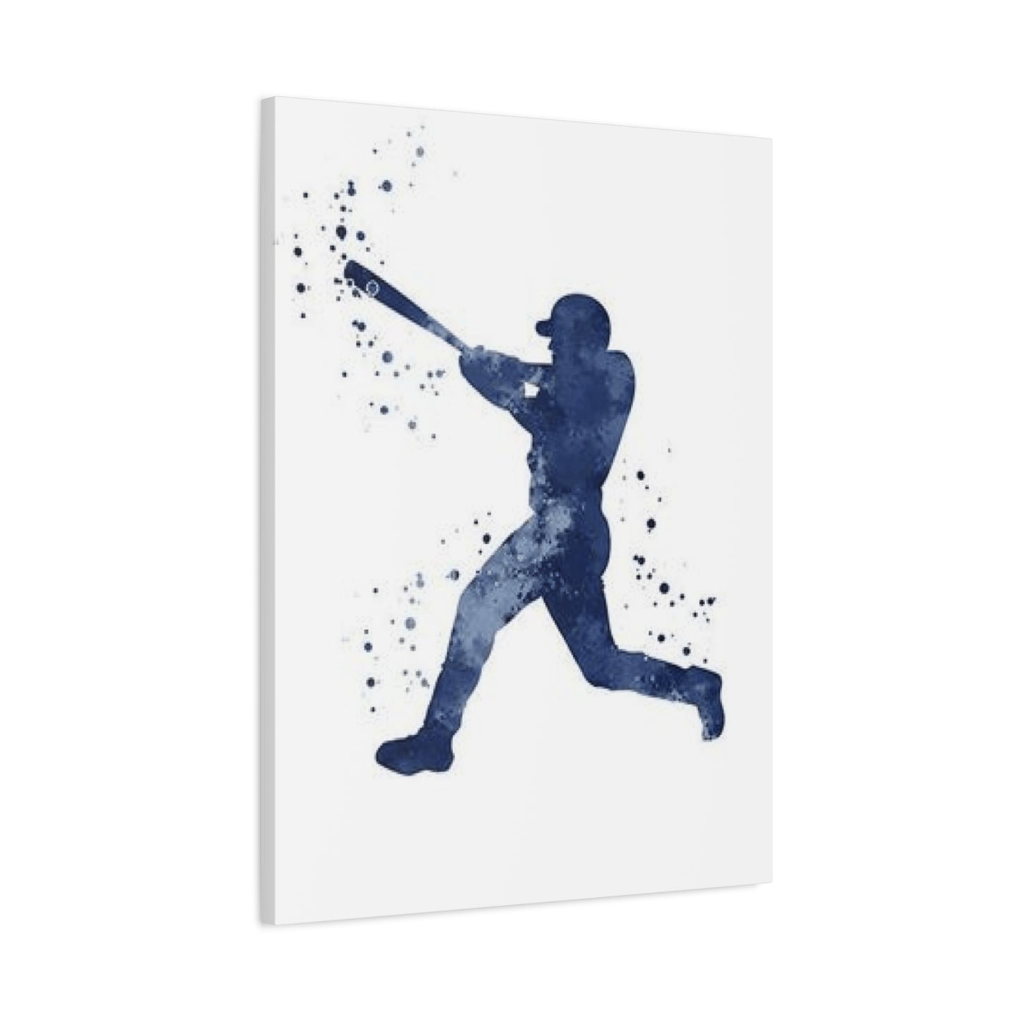 Blue Baseball Player Silhoutte Wall Art & Canvas Prints